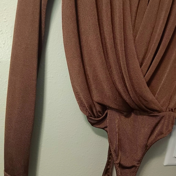 Free People Chocolate Brown Long Sleeve Bodysuit - Picture 9 of 16